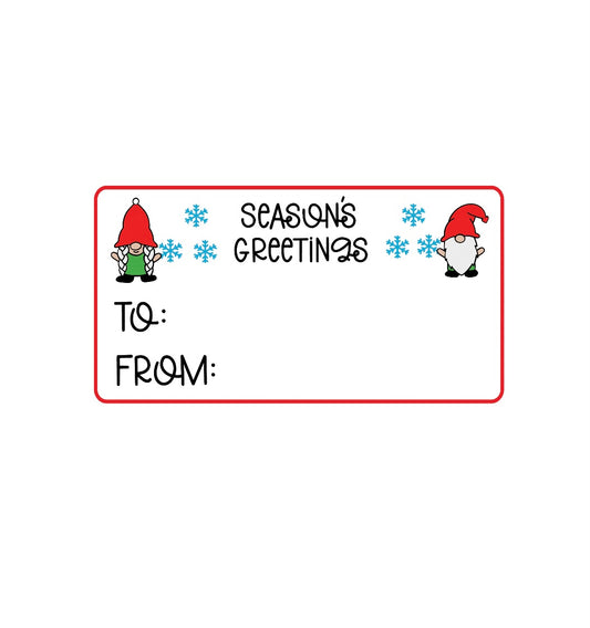 Christmas Present Name Labels!! Christmas Present Stickers!! Present Labels!! Merry Christmas!! Happy Holidays!! Seasons Greetings!! Stickers!! Gnome Snowflake Season's Greetings!! Sticker Label!!! Merry Christmas Present Label!! Snowman Present Label!!