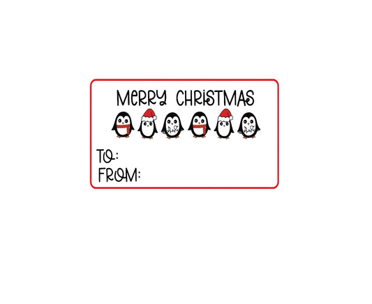 Christmas Present Name Labels!! Christmas Present Stickers!! Present Labels!! Merry Christmas!! Merry Christmas Penguins Sticker Label!!! Merry Christmas Present Label!!