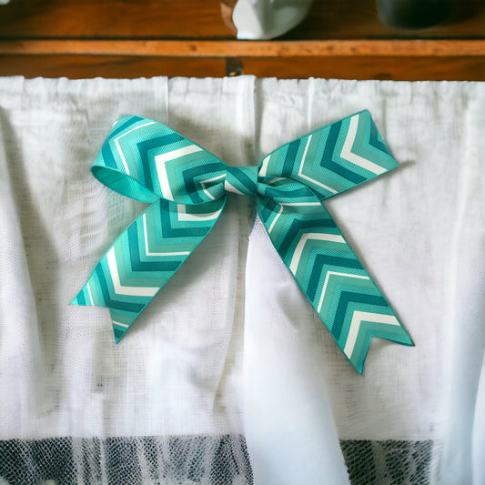 Teal Ribbon with Chevrons Monogram Hair Bows!! Hairbow!!