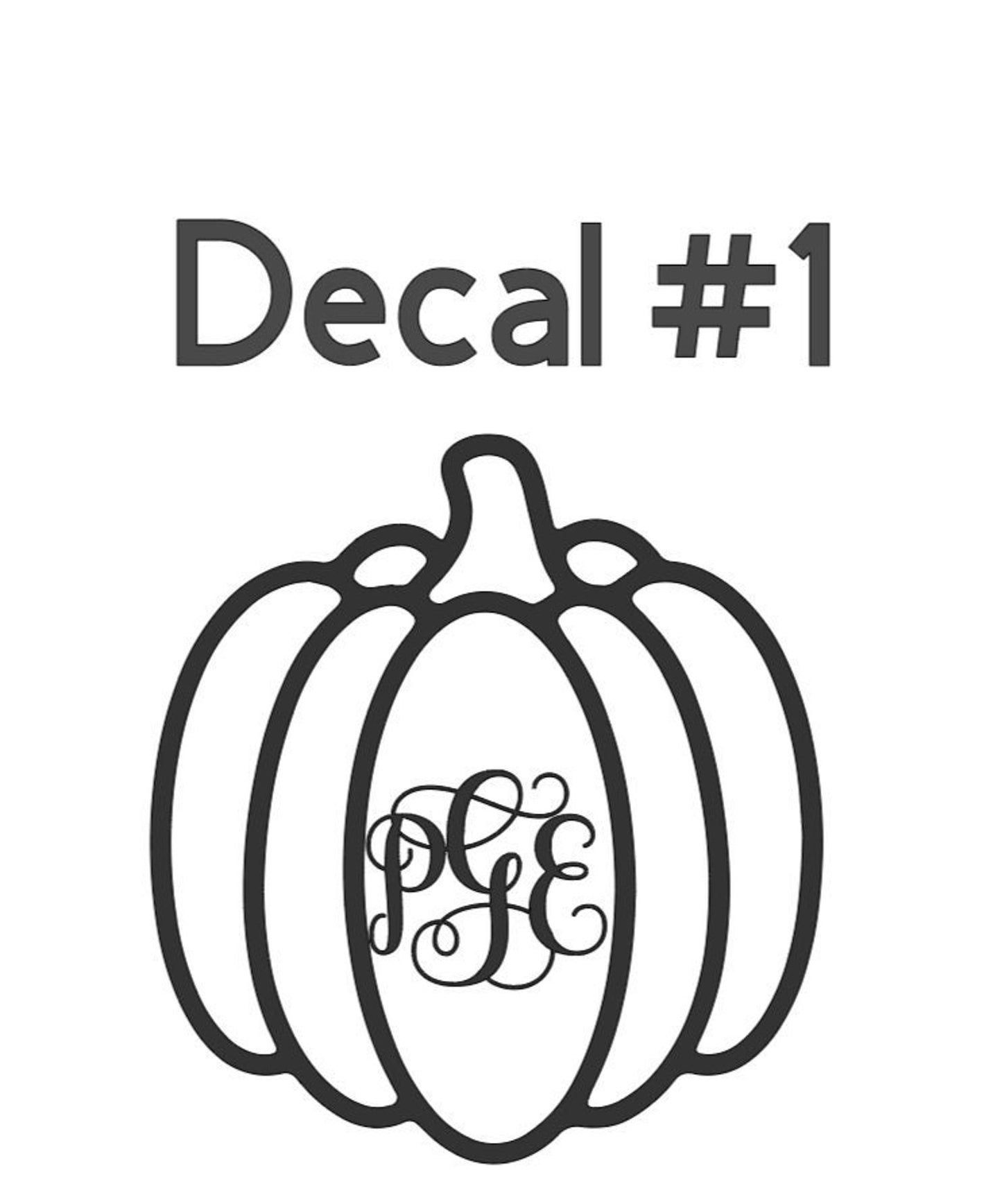 Pumpkin Monogram Vinyl Decals!! Personalize Everything With Your Monogram!! Vinyl!! Decals!!