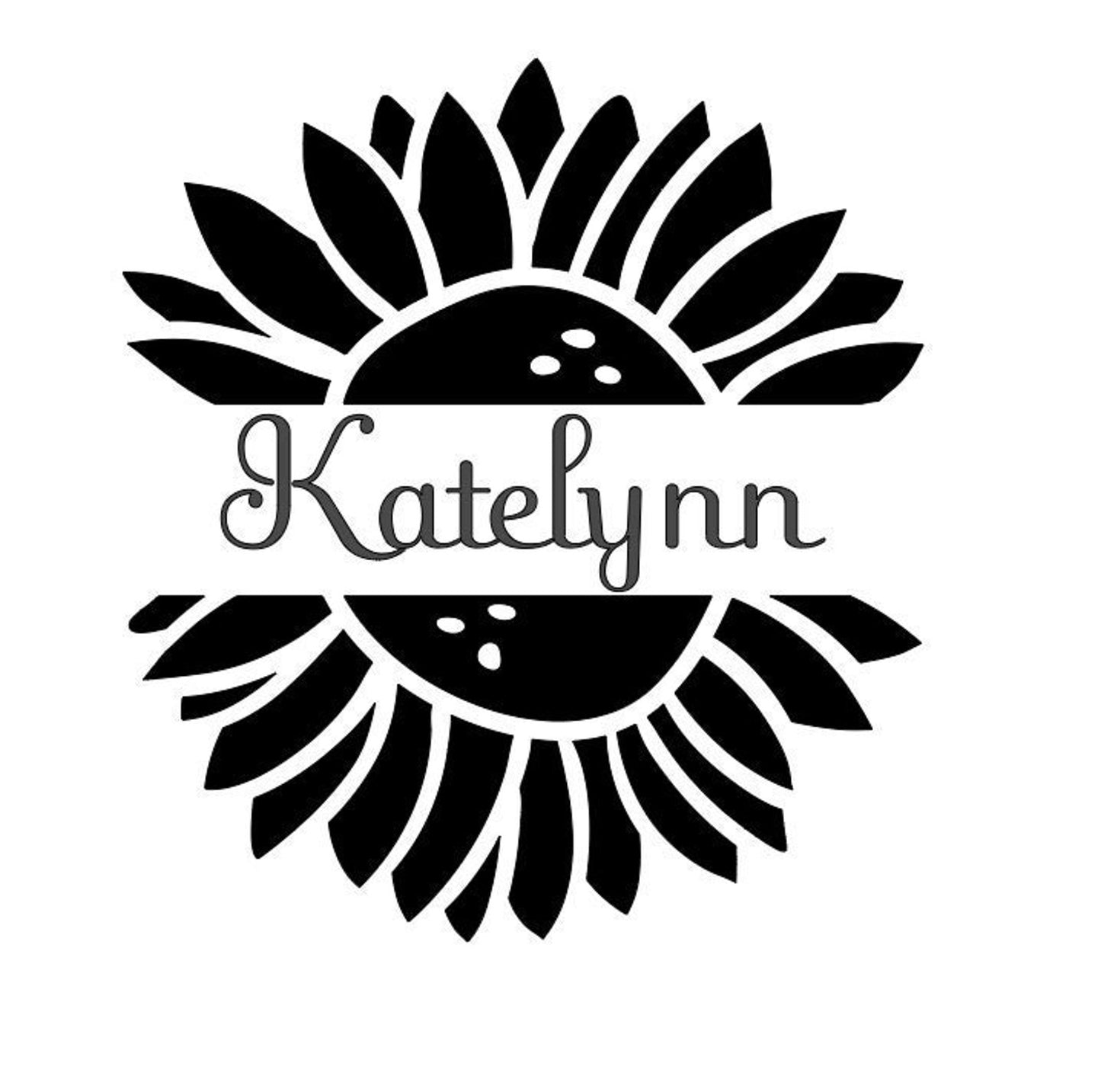 Custom Sunflower Name Vinyl Decals!! Personalize Everything With Your Monogram!! Vinyl!! Decals!!