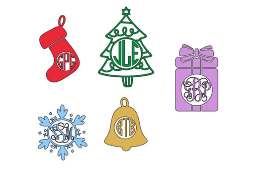 Christmas Monogram Vinyl Decals!! Holidays!! Christmas!! Gifts Personalize Everything With Your Monogram!! Vinyl!! Decals!! Multiple Sizes!!