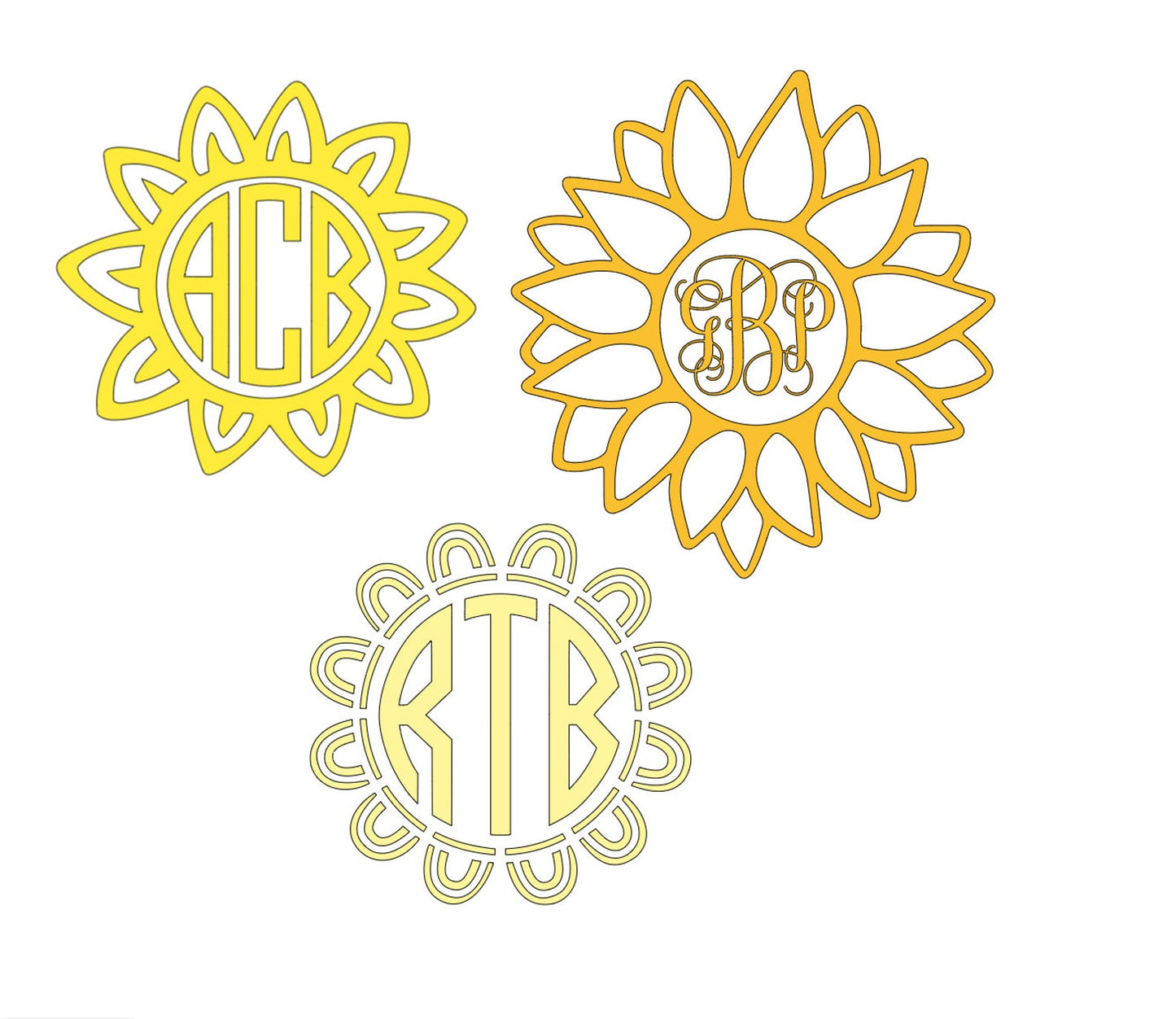 Sunflower Monogram Vinyl Decals!! Personalize Everything With Your Monogram!! Vinyl!! Decals!!