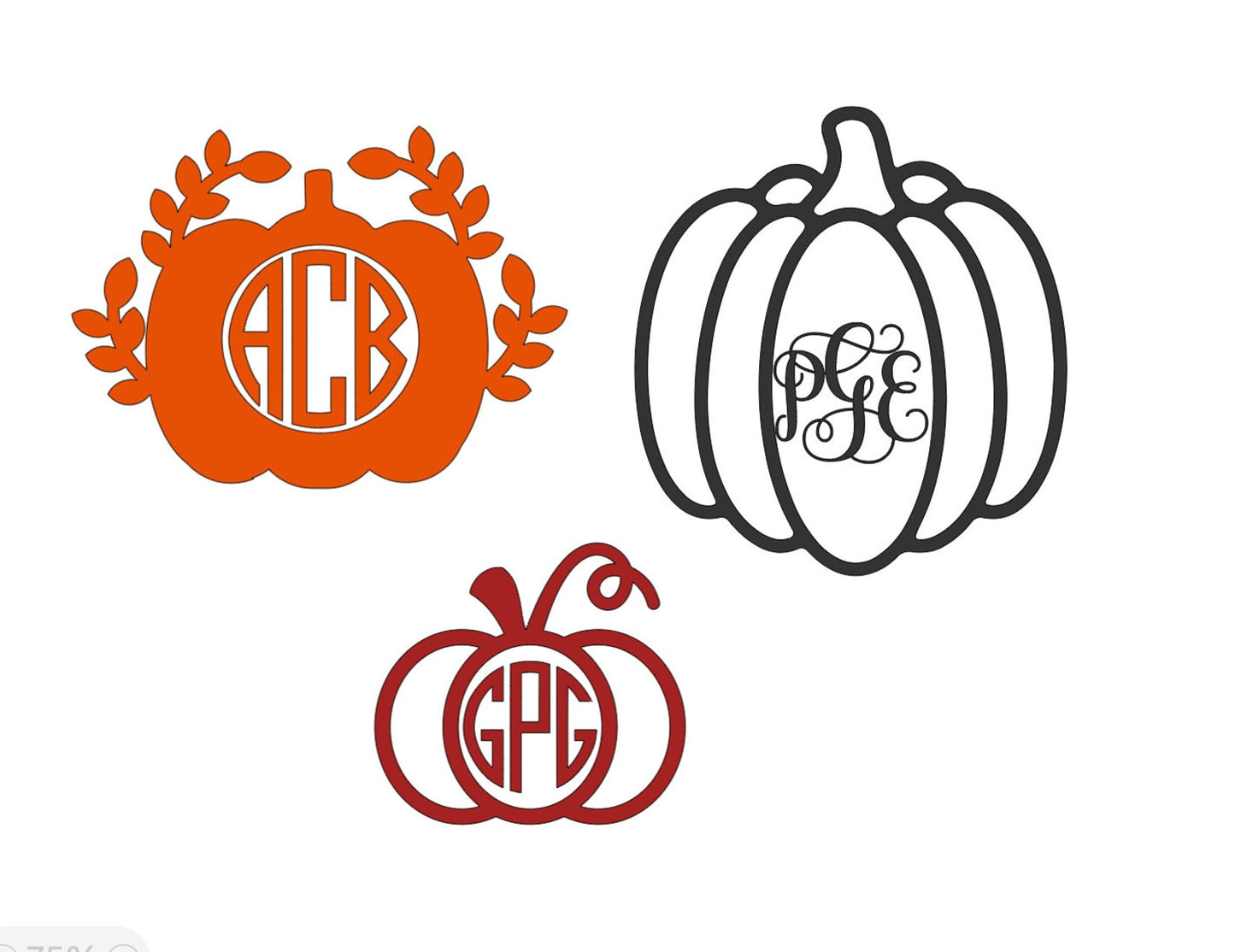 Pumpkin Monogram Vinyl Decals!! Personalize Everything With Your Monogram!! Vinyl!! Decals!!