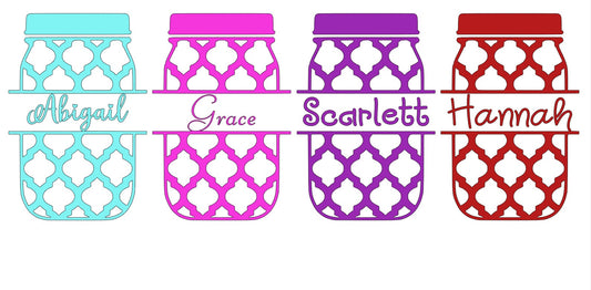 Mason Jar Custom Vinyl Decals!! Personalize Everything With Your Monogram!! Vinyl!! Decals!! Multiple Sizes!!