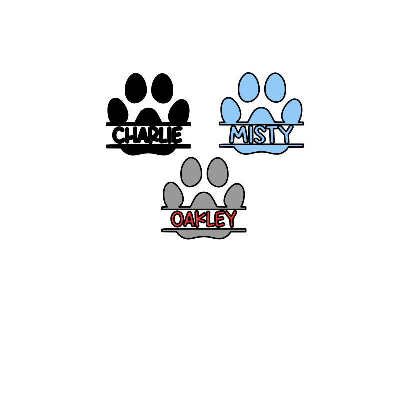 Pet Paw Decals!! Custom names!! Vinyl Decals!! Personalize Everything With Your Monogram!! Vinyl!! Decals!! Multiple Sizes!!